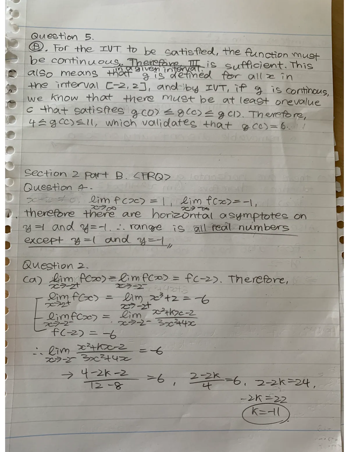 Scanned page 3 of the student's test